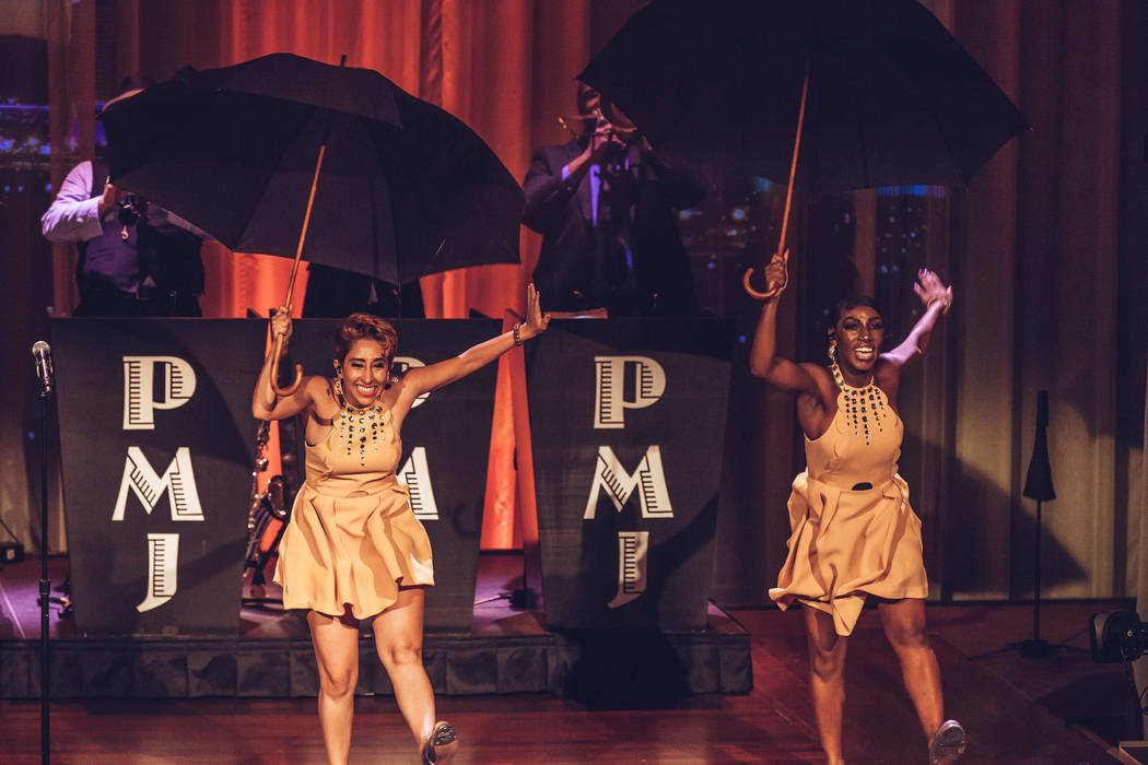 Scott Bradlee's Postmodern Jukebox is shown at Myron’s Cabaret Jazz in August 2017, where the band performed two shows for a PBS special. (Stacie Hess/PBS)