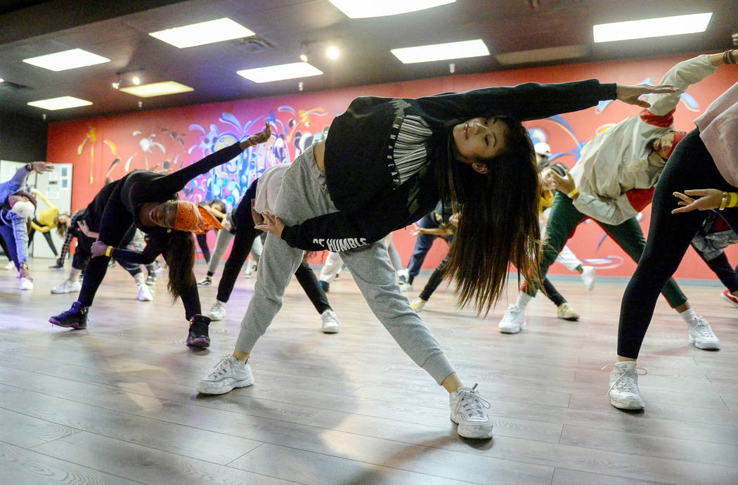Jayna Hughes, 13, dances during a training class at Elevate Dance Center in Las Vegas, Tuesday, Feb. 19, 2019. (Caroline Brehman/Las Vegas Review-Journal) @carolinebrehman