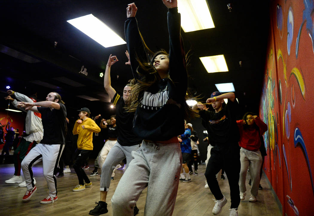 Jayna Hughes, 13, dances during a training class at Elevate Dance Center in Las Vegas, Tuesday, Feb. 19, 2019. (Caroline Brehman/Las Vegas Review-Journal) @carolinebrehman
