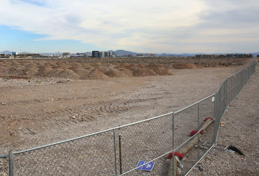 A vacant lot where Matter Real Estate Group plans to build a $400 million mixed-use project on about 40 acres at the southeast corner of Durango and 215 in the southwest valley, Friday, Feb. 15, 2 ...