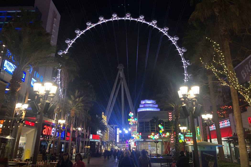 The High Roller at The Linq Hotel on the Las Vegas Strip is seen on Friday, Feb. 15, 2019. (Katelyn Newberg/Las Vegas Review-Journal)