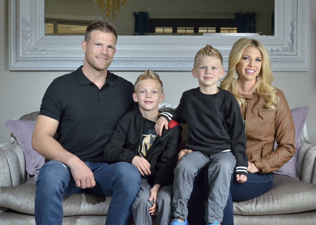 The Marunde family of HGTVs “Flip or Flop Vegas:” from left, Bristol, Kale, Kane and Aubrey, are shown at their home in Henderson. (Bill Hughes/Real Estate Millions)