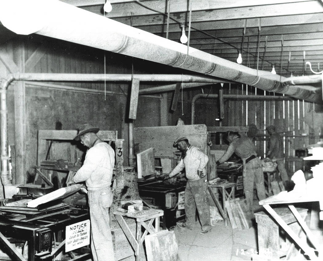 Black men work inside the Basic Magnesium, Inc. plant in Henderson in this Dec. 3, 1942 photo. A large number of blacks migrated to Southern Nevada from the South during World War II because of jo ...