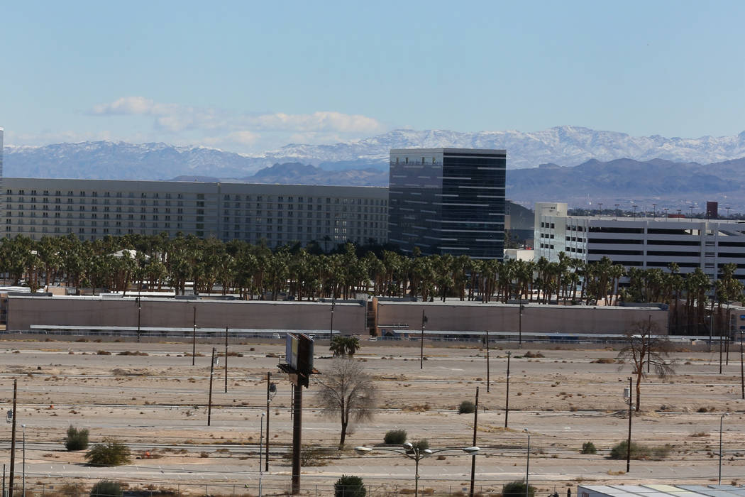 A vacant lot is seen east of Koval Lane and north of Harmon Avenue on Tuesday, Feb. 19, 2019, in Las Vegas. A Southern California investor recently bought nearly 60 acres of mostly vacant land eas ...