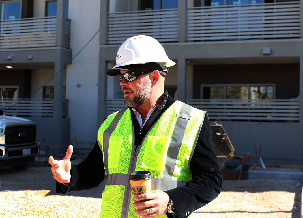 Tim Deters, founder of Tru Development Co., at the project site of Kaktus Life, luxury apartment building at 10650 Dean Martin Drive in Las Vegas, on Friday, Feb. 8, 2019. (Bizuayehu Tesfaye/Las V ...