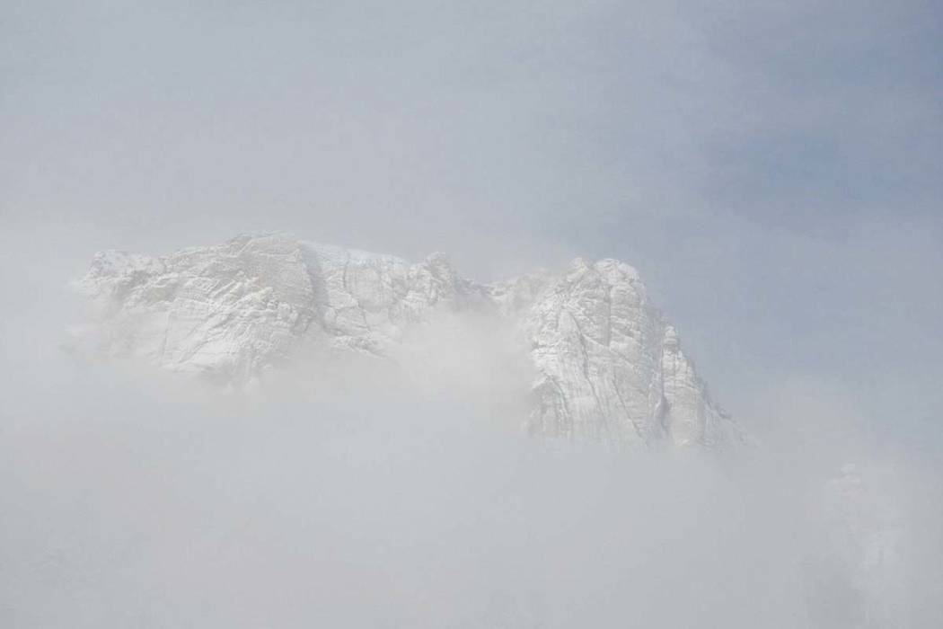 Snow at Red Rock on Thursday, Feb. 21, 2019. (Mat Luschek/Las Vegas Review-Journal)