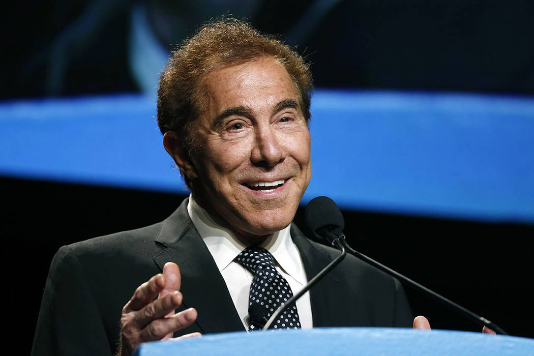 Steve Wynn delivers the keynote address at Colliers International Annual Seminar at the Boston Convention Center in Boston in January 2015. (AP Photo/Elise Amendola)