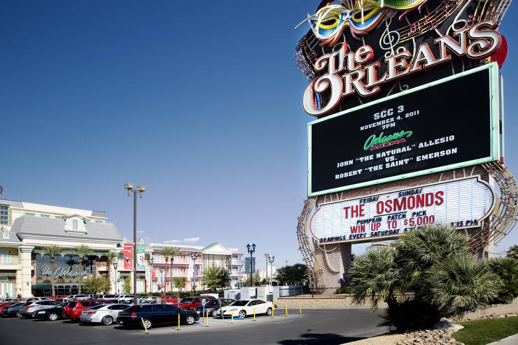 The exterior of The Orleans hotel-casino at 4500 West Tropicana Avenue, in Las Vegas, is shown on Tuesday, Oct. 25, 2011. (Las Vegas Review-Journal file)