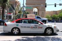 An Ace Cab driver turning into the drop off area at Bellagio in Las Vegas, Thursday, April 20, 2017 (Las Vegas Review-Journal file)