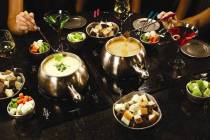Different types of fondue are pictured at The Melting Pot restaurant at 8704 W. Charleston Blvd. The franchise has changed its menu to accommodate the budget diner. (Melting Pot)