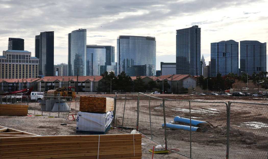 The mixed-use project under construction at Flamingo Road and Valley View Boulevard, next to the Palms photographed on Wednesday, Feb. 27, 2019, in Las Vegas. Bizuayehu Tesfaye Las Vegas Review-Jo ...