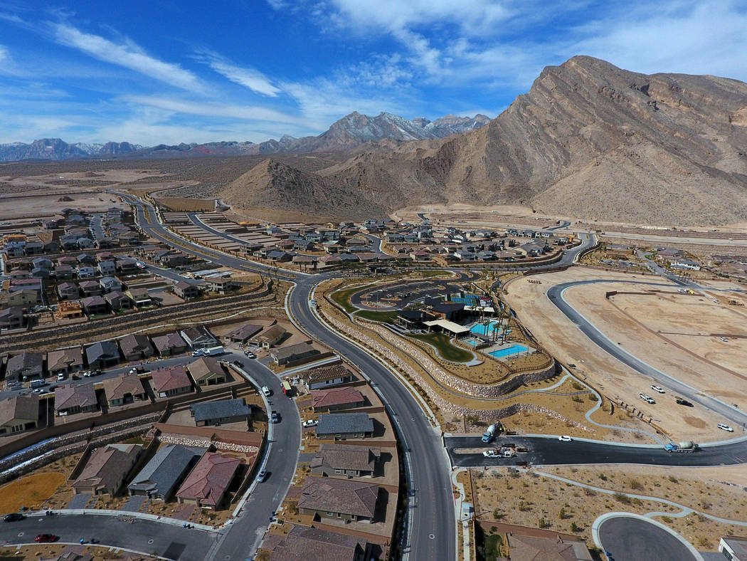 Aerial photo of the Reverence community by Pulte Homes in Summerlin, Nevada on Tuesday, February 26, 2019. (Michael Quine/Las Vegas Review-Journal) @Vegas88s