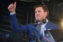 In this Nov. 5, 2018, file photo, former NFL player Jason Witten and broadcaster is recognized by the Dallas Cowboys before the first half of an NFL football game between the Cowboys and the Tenne ...