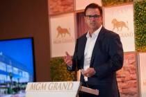 Scott Sibella, president and chief operating officer at the MGM Grand, speaks before the ground breaking for the MGM Grand Convention Center expansion project on Tuesday, June 20, 2017. Patrick C ...