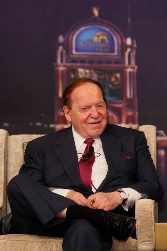 Las Vegas Sands Chairman and CEO Sheldon Adelson speaks at a news conference for the Sands Cotai Central in Macau Wednesday, April 12, 2012. U.S. billionaire Adelson's Macau casino operator launch ...
