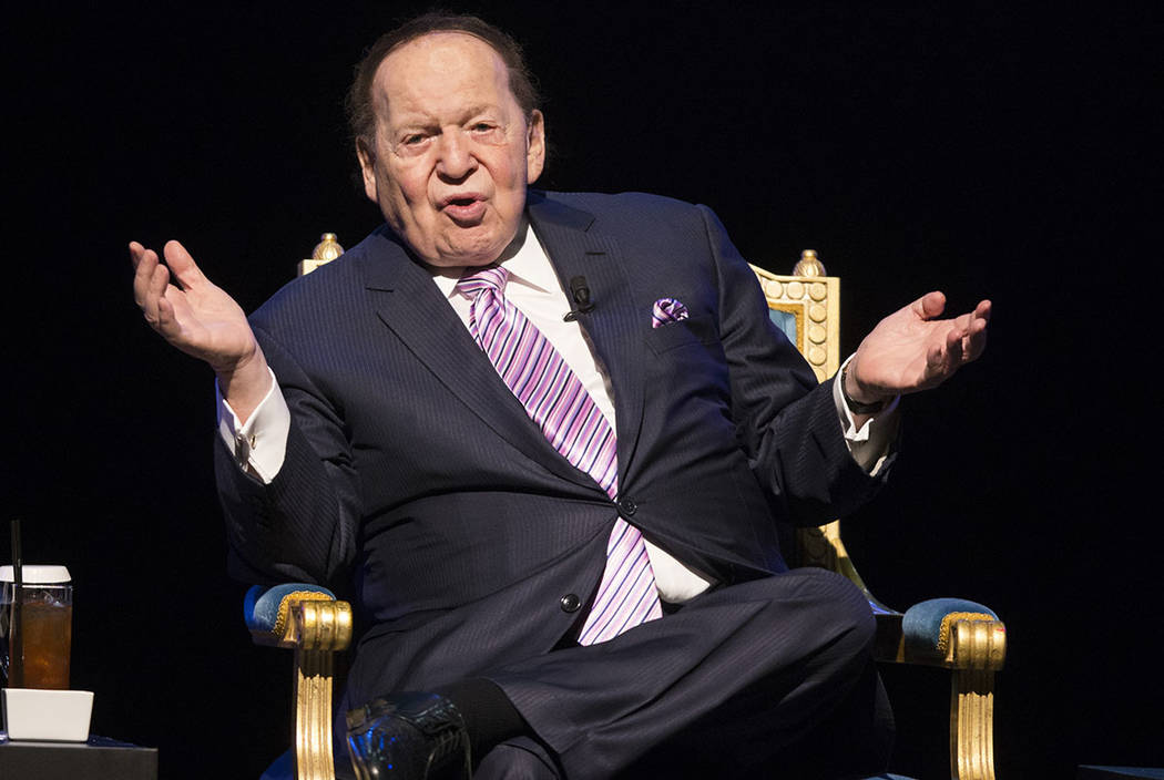Las Vegas Sands Corp. Chairman and CEO Sheldon Adelson speaks during a news conference before the grand opening of his new resort, Parisian, on Tuesday, Sept. 13, 2016, in Macau. Erik Verduzco/Las ...
