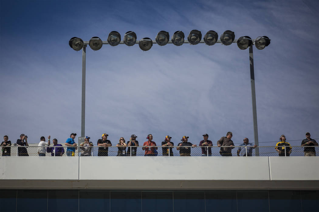 Fans pack Las Vegas Motor Speedway to watch the Monster Energy NASCAR Cup Series Pennzoil 400 on Sunday, March 3, 2019, in Las Vegas. (Benjamin Hager Review-Journal) @BenjaminHphoto