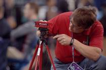 Mike Weinstein, CEO and founder of Zybek Sports, in its ninth year providing electronic timing for the 40 at the combine. (Zybek Sports)