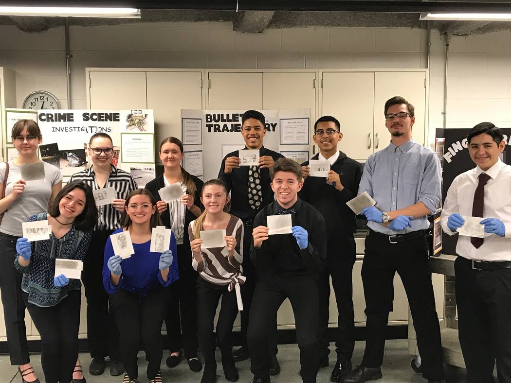 Foothill High School students Paris Werly, Tyler Plateroti, Vladimir Munoz, Brittany Corn, Jacqueline Camacho, Hazel Anderson, Kirk Moore, Mackenzie Andrews, Brandon Watkins, Rachel Gillis and Jos ...