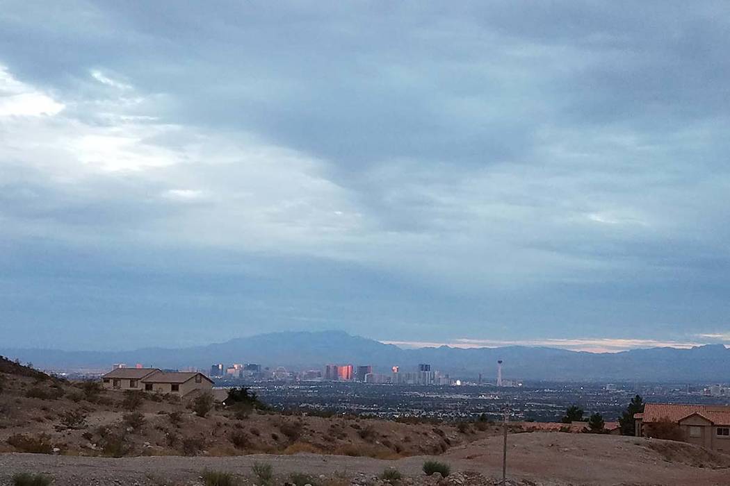 Light rain is expected to turn into showers Saturday, March 2, 2019, afternoon with winds gusting up to 40 mph. (Mike Shoro/Las Vegas Review-Journal)