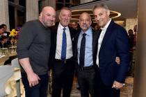 Dana White, Frank Fertitta III, Lorenzo Fertitta and Ari Emanual are shown at Empathy Suite's opening party at the Palms on Friday, March 1, 2019. (Palms)