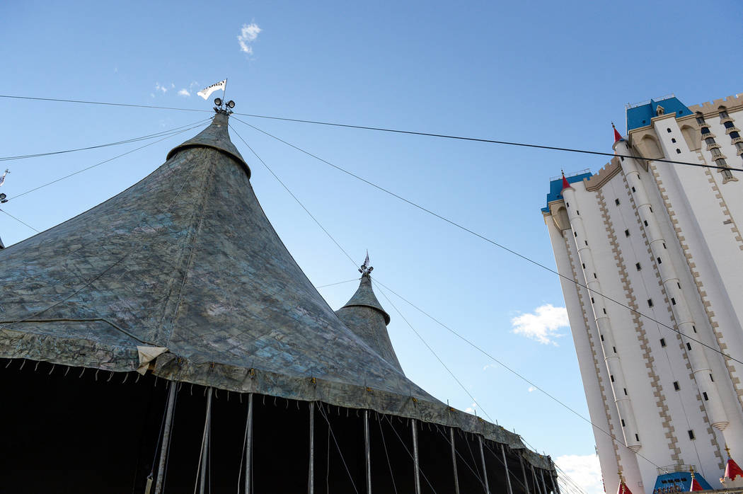 Fuerza Bruta hosts a tent raising event at the Excalibur Hotel & Casino in Las Vegas, Wednesday, Feb. 6, 2019. Caroline Brehman/Las Vegas Review-Journal