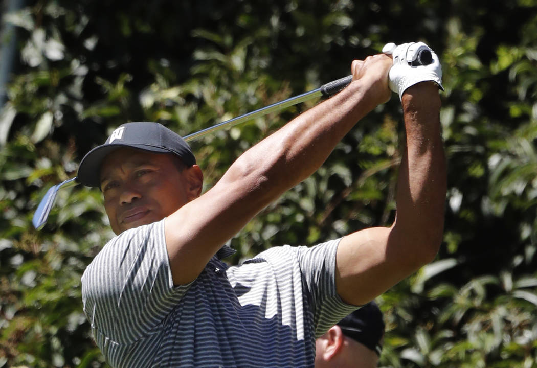 Tiger Woods hits the ball during a practice prior the WGC-Mexico Championship at the Chapultepec Golf Club in Mexico City, Wednesday, Feb. 20, 2019. (AP Photo/Marco Ugarte)