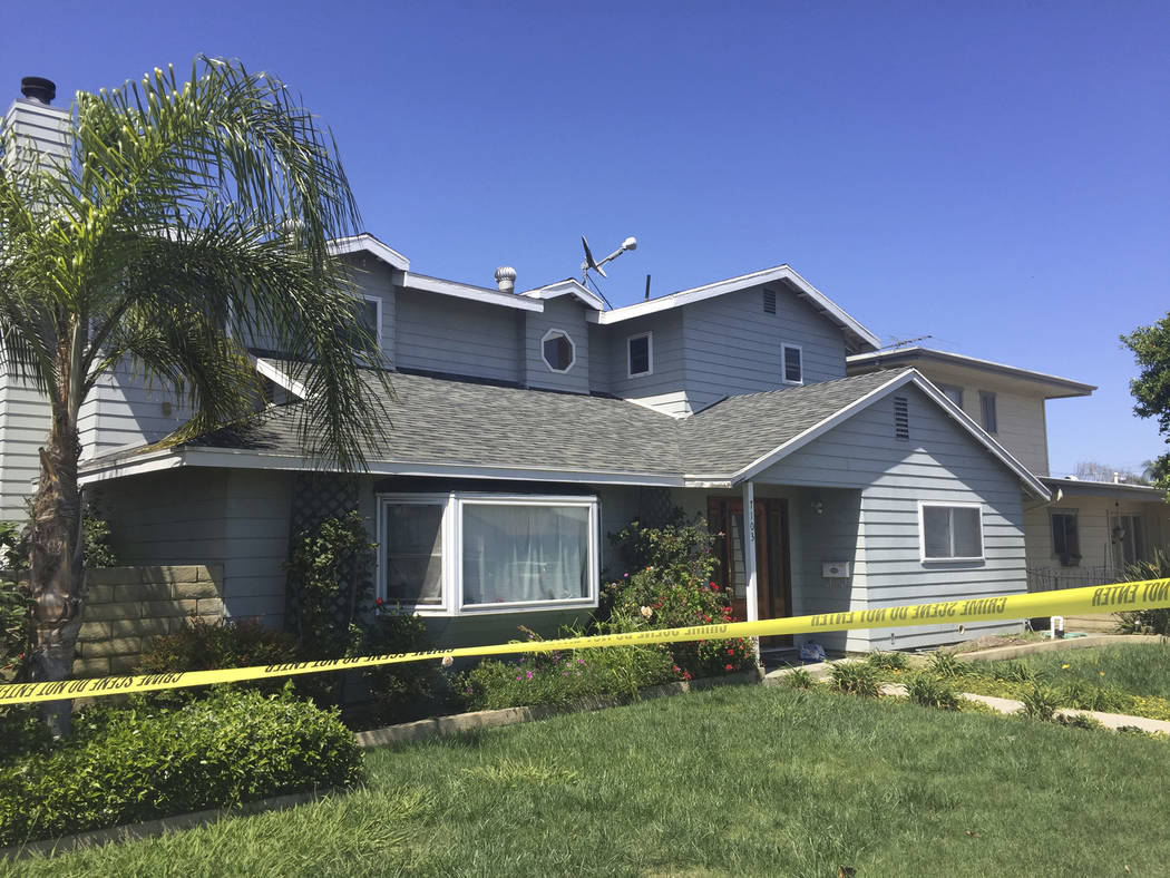 FILE - This May 16, 2018 file photo shows the home occupied by Stephen Beal in Los Beach, Calif. Beal, who was released in 2018 after his arrest on an explosives charge, was arrested Sunday, March ...