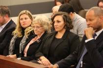 Recall opponents Joyce Woodhouse, center, and Nicole Cannizzaro, right, listen as attorney Marc Elias argues whether it is constitutional to allow people to have their names removed from a recall ...