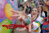 The Krewe of Thoth rolls along the Uptown route in New Orleans, La. Sunday, March 3, 2019. Founded in 1947, the Krewe of Thoth is named for the Egyptian Patron of Wisdom and Inventor of Science, A ...