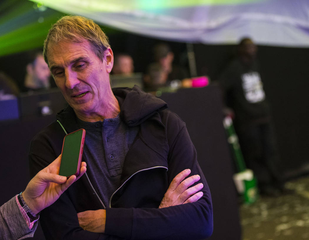 Diqui James, creative and artistic director of "Fuerza Bruta," talks about the show outside of the Excalibur in Las Vegas on Wednesday, March 6, 2019. The show, which takes place inside ...