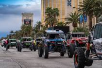 Off-road race vehicle roll down the Las Vegas Strip during the Mint 400 parade on Wednesday, March 6, 2019. (Courtesy)