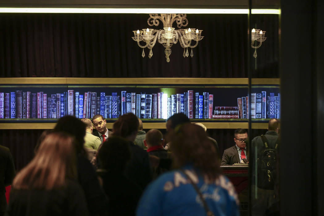 Resort guests are assisted while checking in at The Cosmopolitan of Las Vegas on Thursday, March 7, 2019. (Chase Stevens/Las Vegas Review-Journal) @csstevensphoto