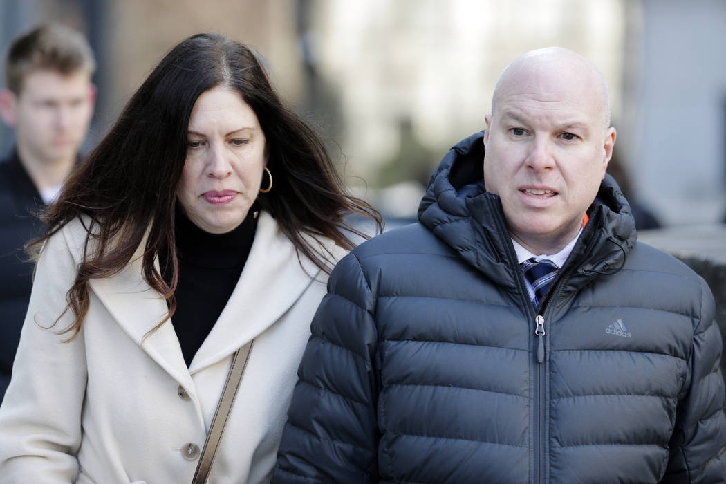 Former Adidas executive James Gatto and his wife Rachel Gatto arrives to court in New York, Tuesday, March 5, 2019. (AP Photo/Seth Wenig)