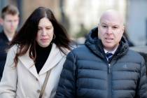 Former Adidas executive James Gatto and his wife Rachel Gatto arrives to court in New York, Tuesday, March 5, 2019. (AP Photo/Seth Wenig)