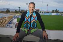 Las Vegas Lights FC head coach Eric Wynalda is shown at Cashman Field at 850 N. Las Vegas Blvd. in Las Vegas on Wednesday, March. 6, 2019. (Bill Hughes/Las Vegas Review-Journal)