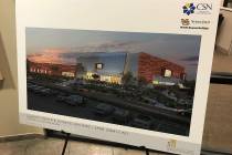 A rendering outside the Henderson City Council chambers shows the health and sciences building planned for the College of Southern Nevada Henderson campus. The building will be shared with Nevada ...