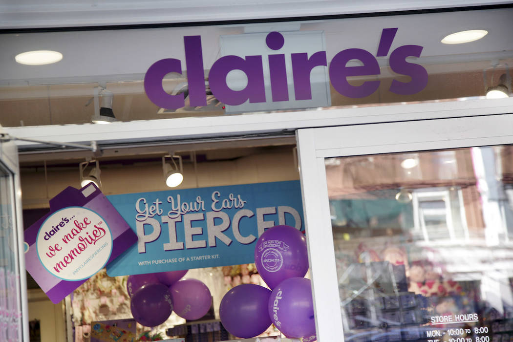 A Claire's store is seen in New York, Saturday, March 17, 2018. (AP Photo/Seth Wenig)
