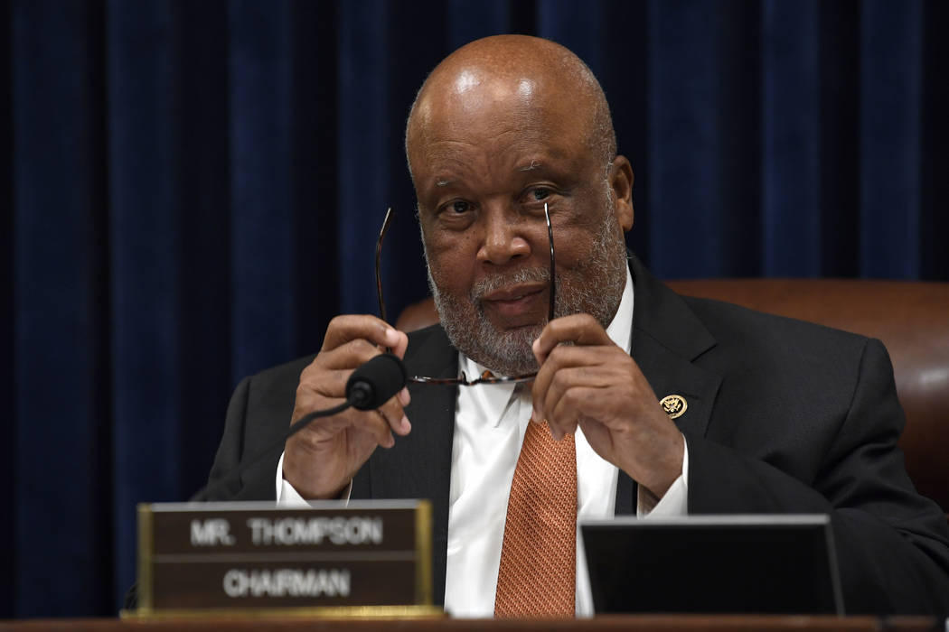 House Homeland Security Committee chairman Rep. Bennie Thompson, D-Miss., waits for the start of a hearing with Homeland Security Secretary Kirstjen Nielsen on Capitol Hill in Washington, Wednesda ...