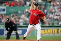 Boston Red Sox starting pitcher Steven Wright delivers to the Seattle Mariners in the first inning of a baseball game at Fenway Park ,Friday, June 22, 2018, in Boston. (AP Photo/Elise Amendola)