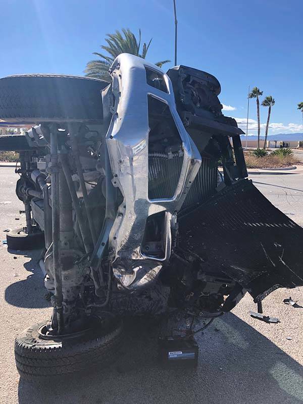 The Nevada Highway Patrol says one person was killed in a two-vehicle crash on U.S. Highway 93 near Boulder City, Thursday, March 7, 2019. (Nevada Highway Patrol)