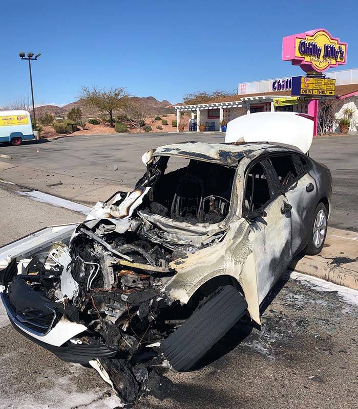 The Nevada Highway Patrol says one person was killed in a two-vehicle crash on U.S. Highway 93 near Boulder City, Thursday, March 7, 2019. (Nevada Highway Patrol)