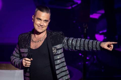 Robbie Williams debuts his residency, "Live In Las Vegas," at Encore Theater at Wynn Las Vegas on Wednesday, March 6, 2019. (Erik Kabik Photography/erikkabik.com)