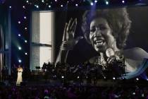 FILE - In this Sunday, Jan. 13, 2019, file photo, Jennifer Hudson performs at the "Aretha! A Grammy Celebration For The Queen Of Soul" event at the Shrine Auditorium in Los Angeles. The ...
