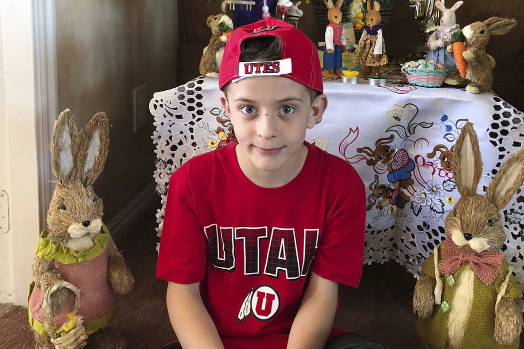 This April 1, 2018 photo provided by Karen Fisher shows fourth-grader William McLeod at his home in Bountiful, Utah. A teacher in the predominantly Mormon state was placed on administrative leave ...