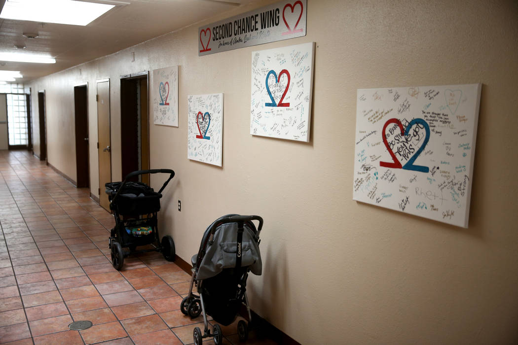 A new transitional housing hallway, named the "Second Chance Wing" at WestCare Nevada Women and Children's Campus in Las Vegas Wednesday, March 6, 2019. (K.M. Cannon/Las Vegas Review-Jou ...