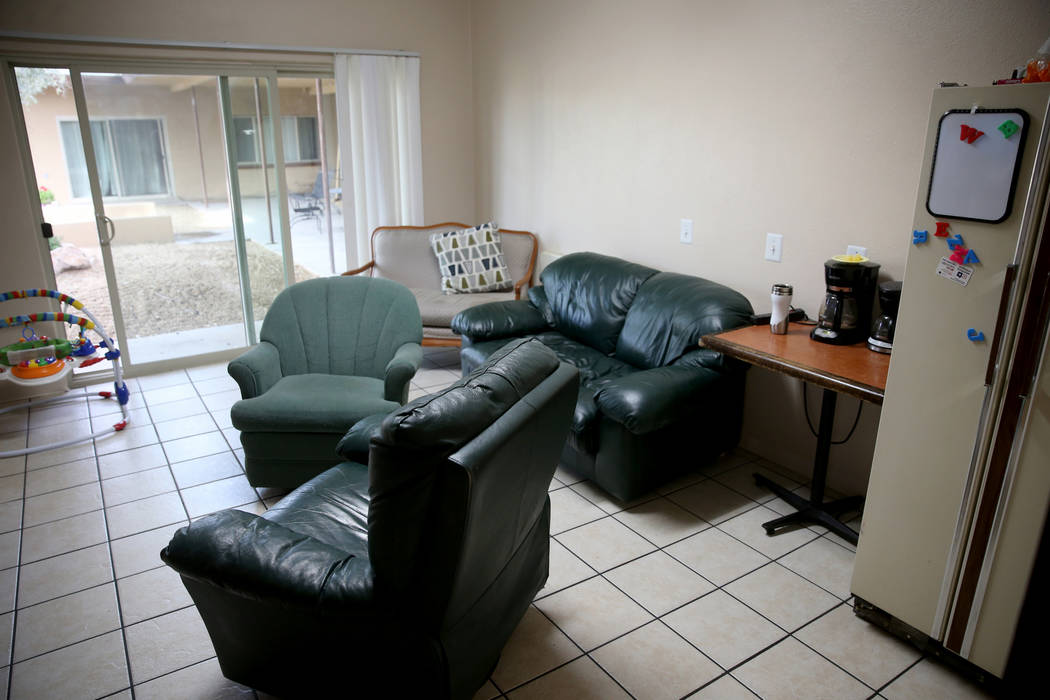 A living room area in the new transitional housing area, named the "Second Chance Wing," at WestCare Nevada Women and Children's Campus in Las Vegas Wednesday, March 6, 2019. (K.M. Canno ...