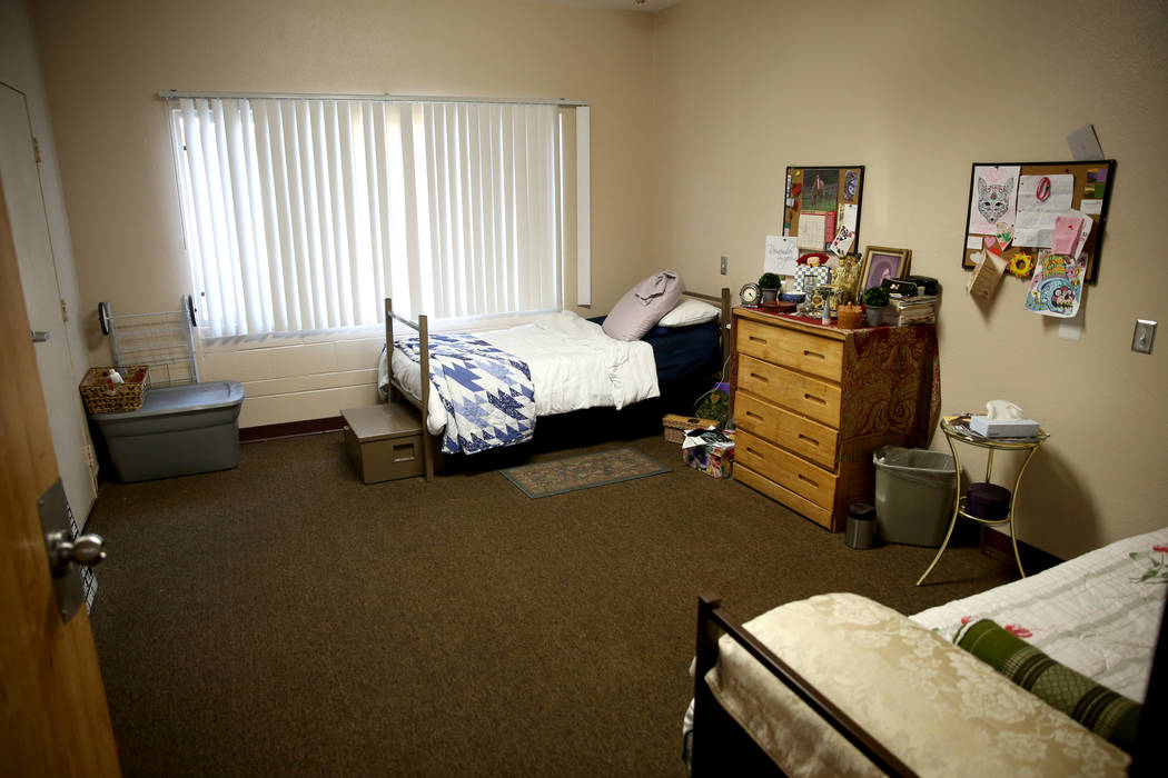A bedroom in the new transitional housing area, named the "Second Chance Wing," at WestCare Nevada Women and Children's Campus in Las Vegas Wednesday, March 6, 2019. (K.M. Cannon/Las Veg ...