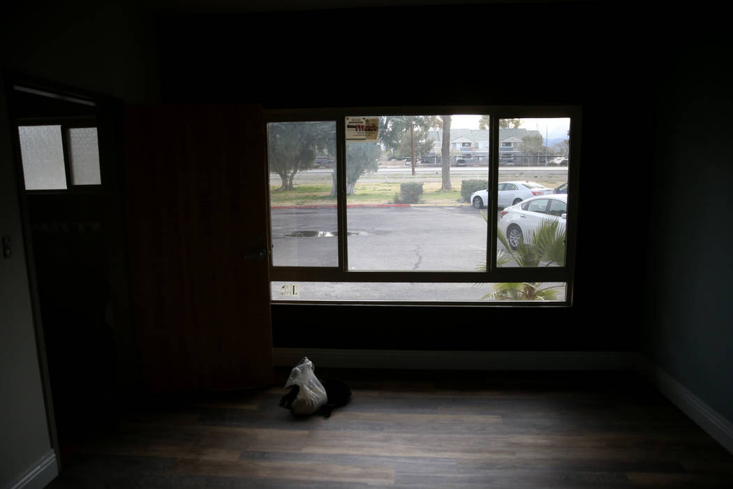 A bedroom under construction in the new transitional housing area, named the "Second Chance Wing," at WestCare Nevada Women and Children's Campus in Las Vegas Wednesday, March 6, 2019. ( ...