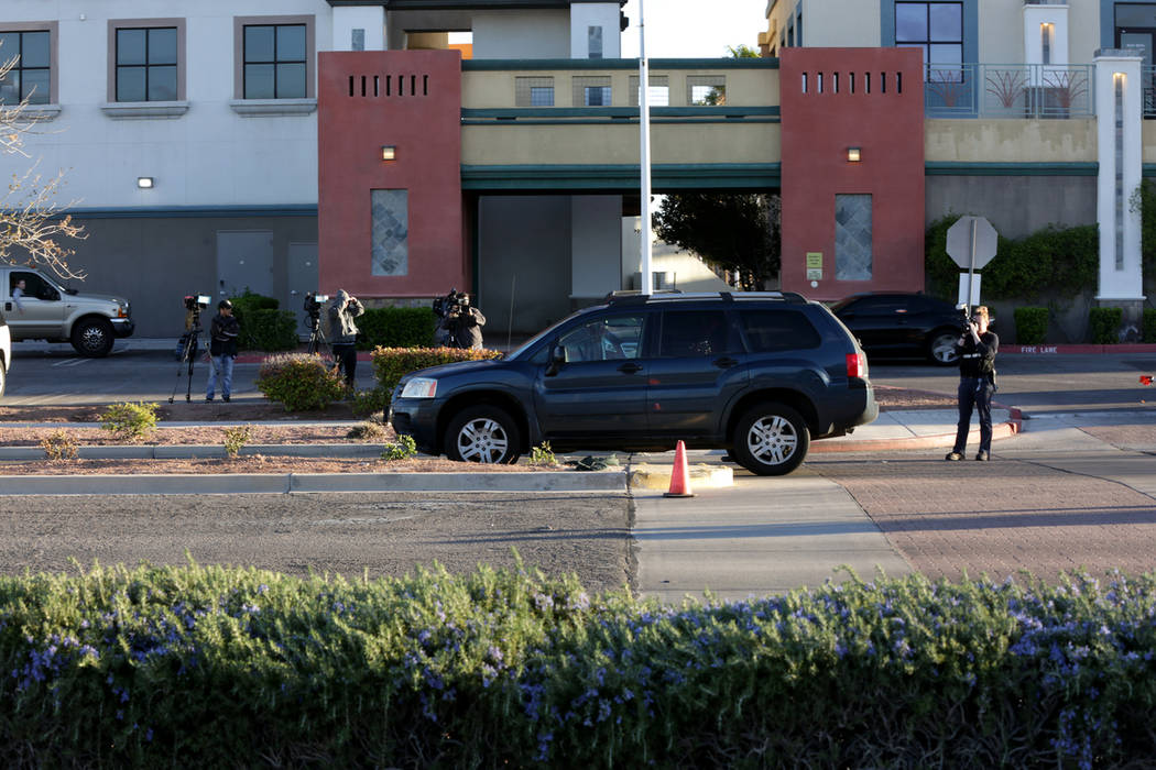 Henderson police investigate auto pedestrian accident in Henderson on Friday, March 8, 2019. (Michael Quine/Las Vegas Review-Journal) @Vegas88s